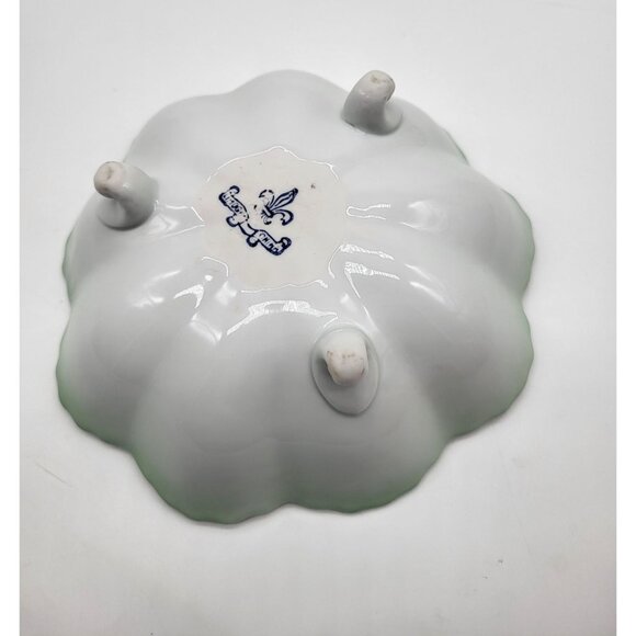 Limoges Porcelain Footed Candy Dish Floral Gold Trim Scalloped Decorative VTG - Picture 4 of 9